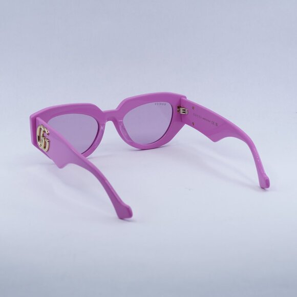 Gucci GG1421S 004 Sunglasses Pink Geometric Frame, Pink Magenta Lenses